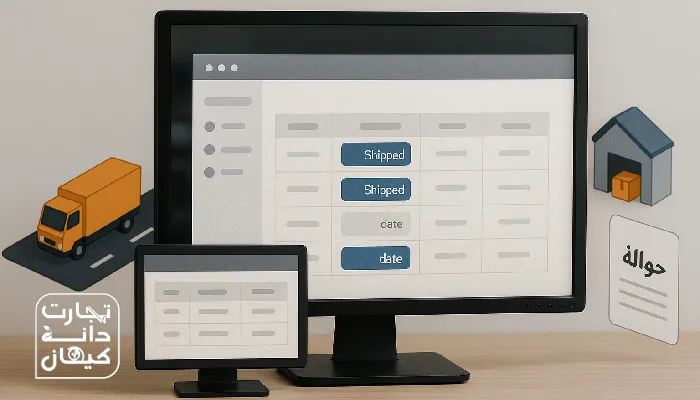 داشبورد سامانه بازارگاه برای پیگیری وضعیت سفارش و حواله