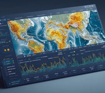 نقشه جهانی با لایه‌های اقلیمی NOAA و ECMWF و مسیرهای حمل به بنادر ایران برای تصمیم‌گیری خرید ذرت، سویا و جو