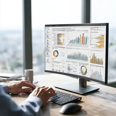 تحلیل داده‌های بازار نهاده‌های دامی در تحریریه تجارت دانه با نمایش داشبوردهای آماری و نمودارهای تصمیم‌سازی روی مانیتور